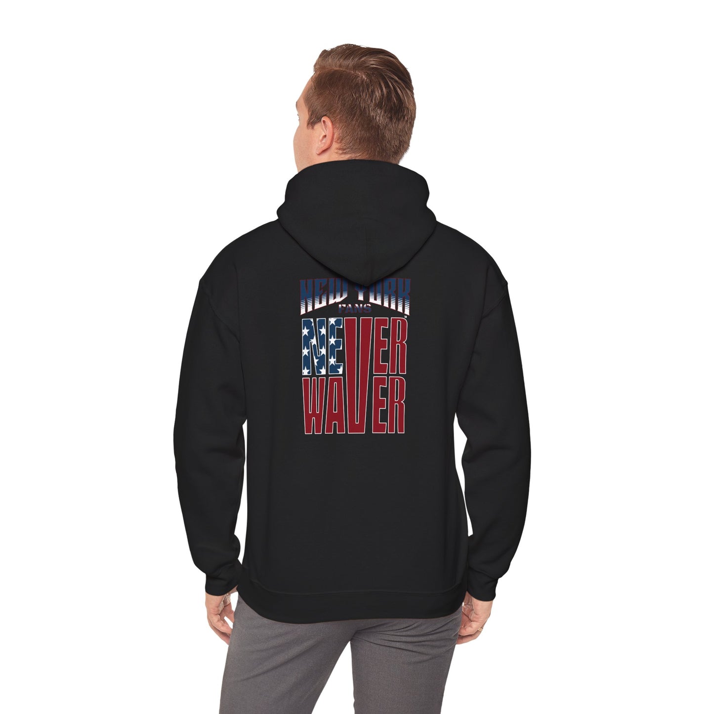 'New York Fans Never Waver' American Flag Design Unisex Heavy Blend™ Hoodie
