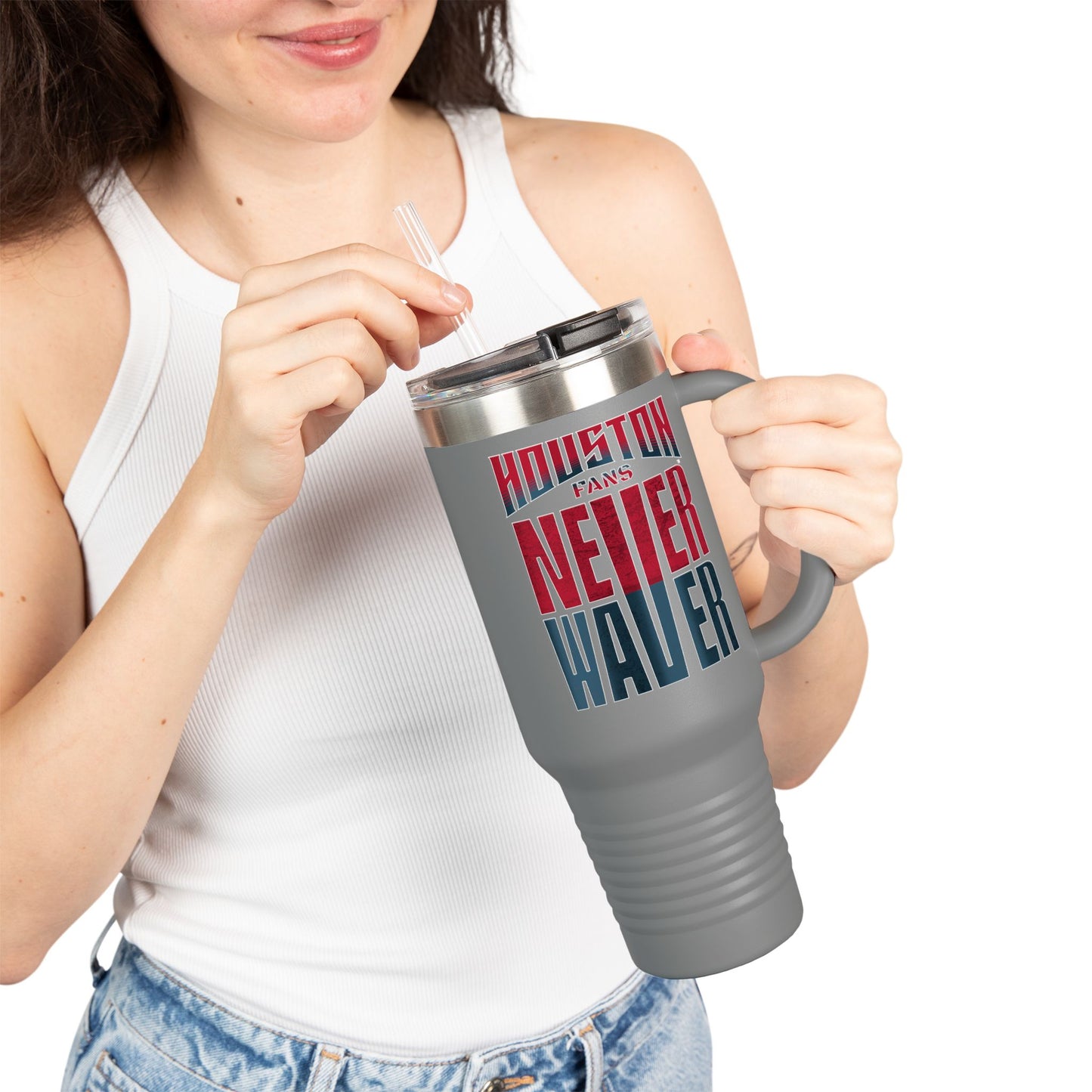 Houston Fans Never Waver Insulated Travel Mug, 40oz