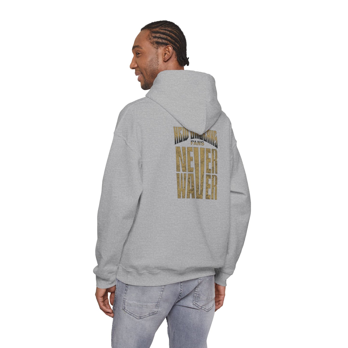 New Orleans Fans Never Waver Unisex Heavy Blend™ Hoodie - Motivational Sweatshirt for Fans