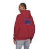 Buffalo Fans Never Waver w Leopard Football Design Unisex Heavy Blend™ Hooded Sweatshirt