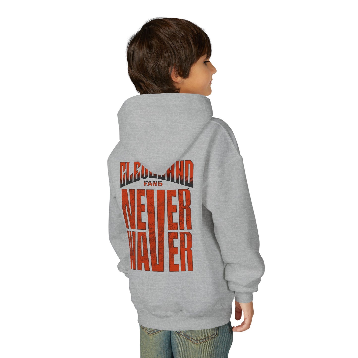 Cleveland Fans Never Waver Youth Heavy Blend Hooded Sweatshirt