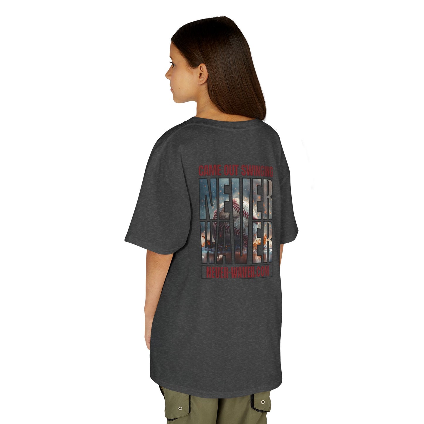 Kids T-Shirt - "Came Out Swinging" Never Waver Graphic Tee (Youth)