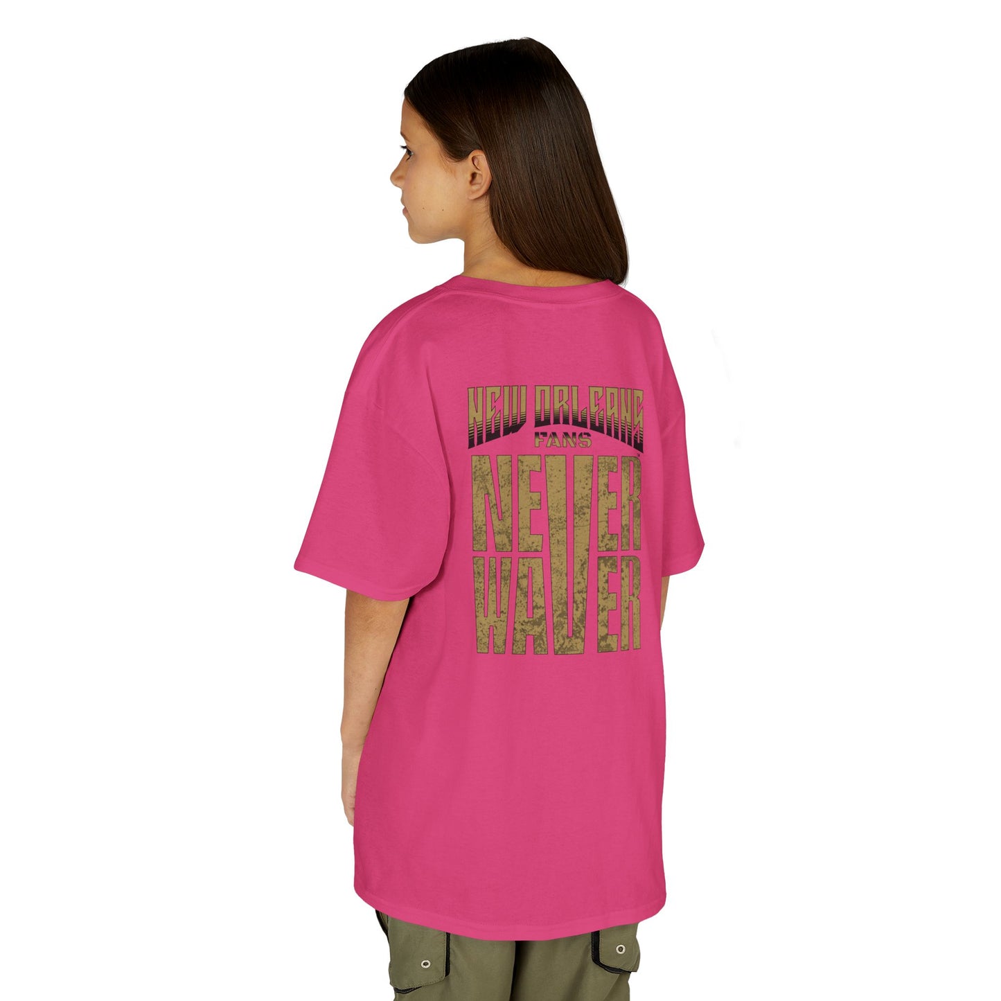 New Orleans Fans Never Waver Kids Heavy Cotton™ Tee