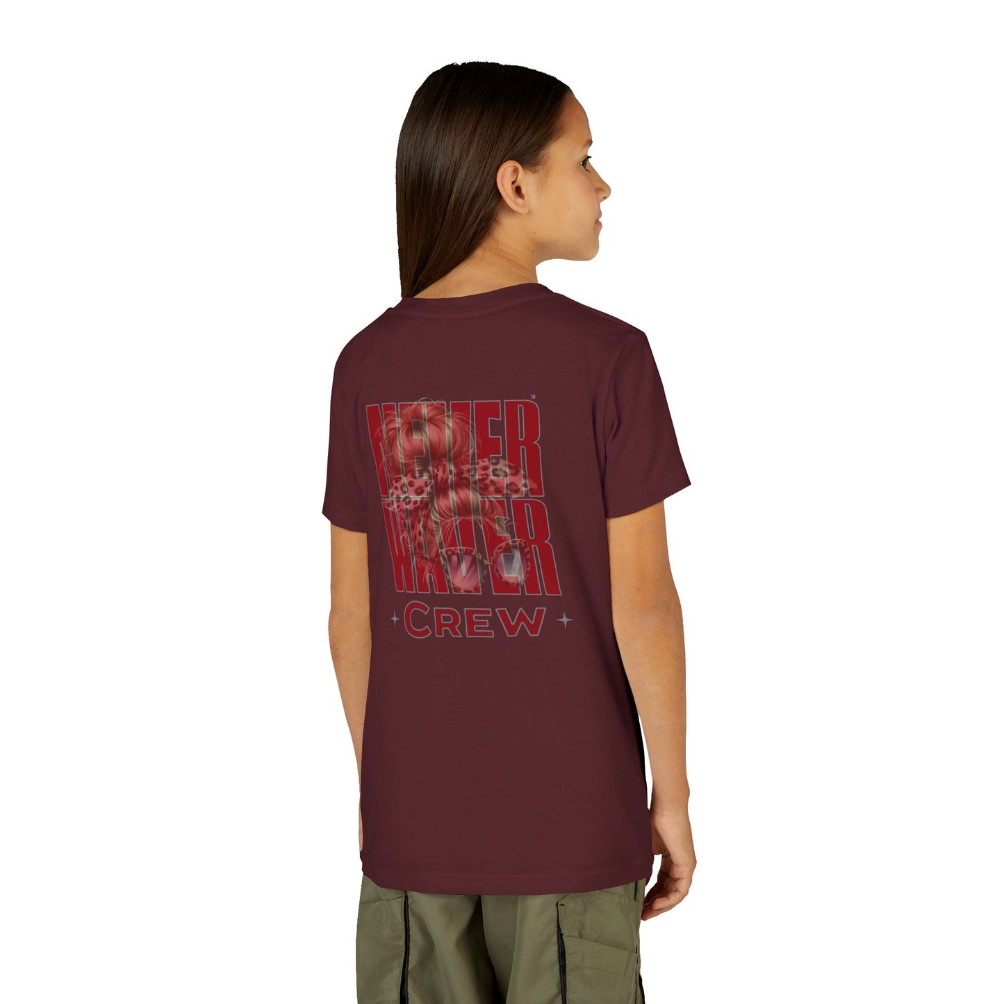 Never Waver  Crew Leopard Youth Short Sleeve Tee