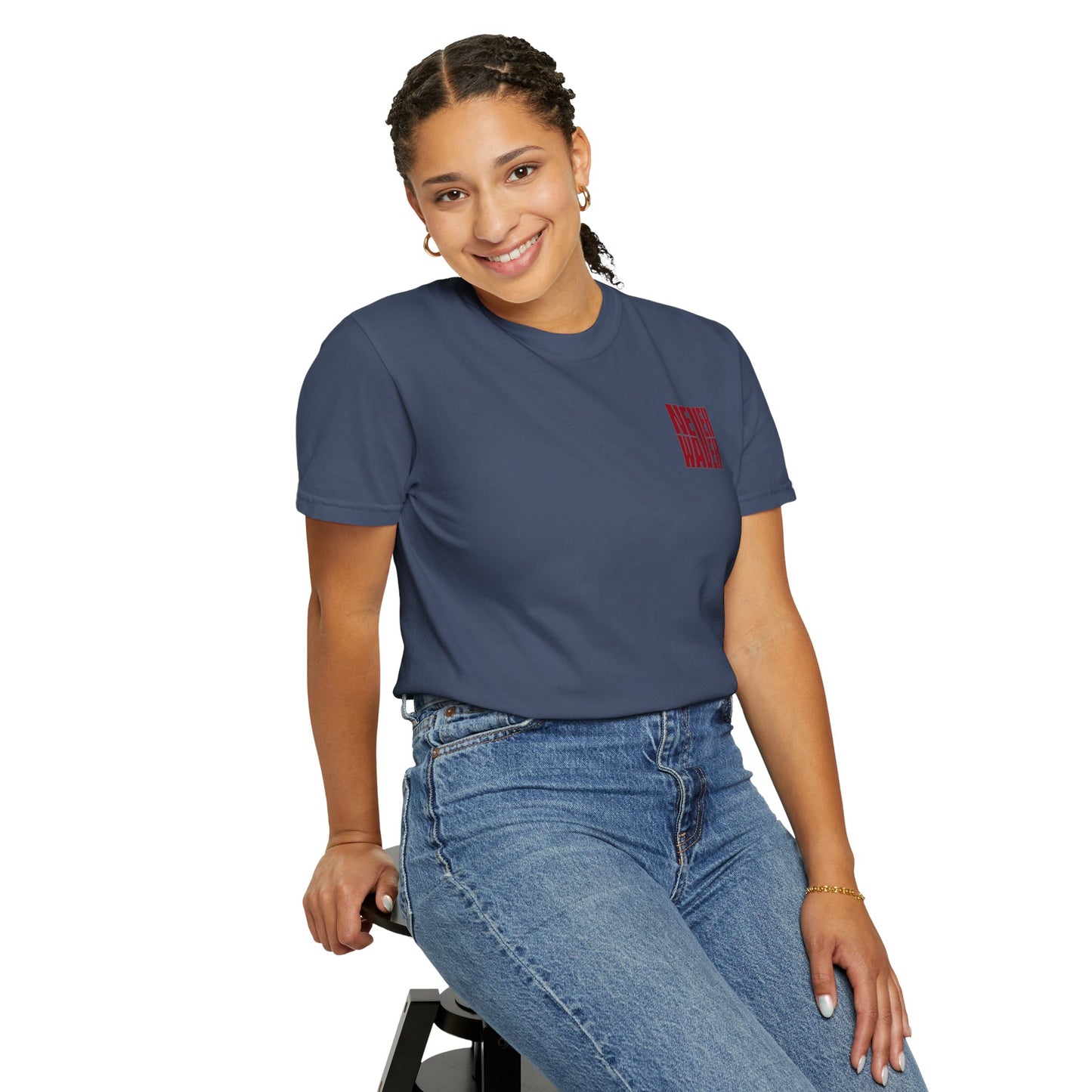 Never Waver Just A Mom Trying Not to Raise A&&holes' Design Unisex Garment-Dyed T-Shirt - '