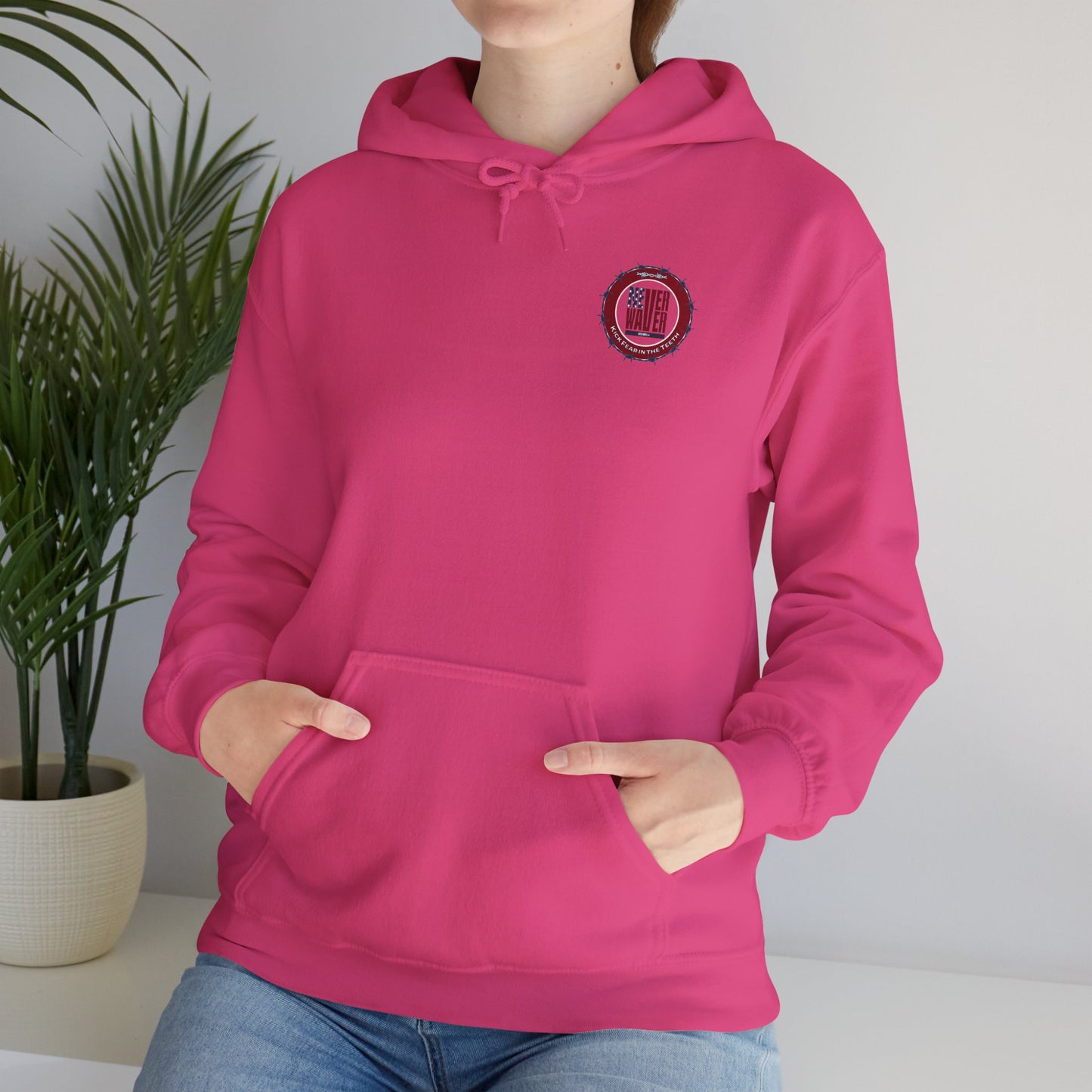 NEVER WAVER KICK FEAR IN THE TEETH Unisex Heavy Blend™ Hooded Sweatshirt