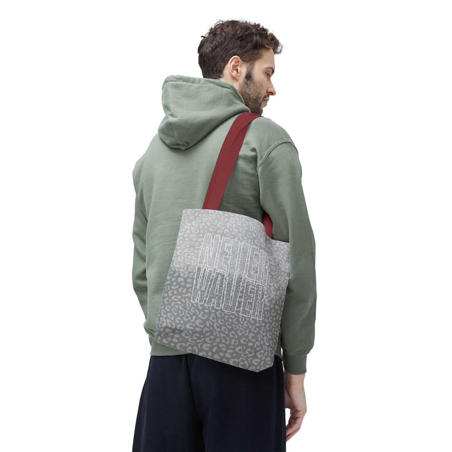 Never Waver Mamma Gray Leopard Tote Bag (AOP)