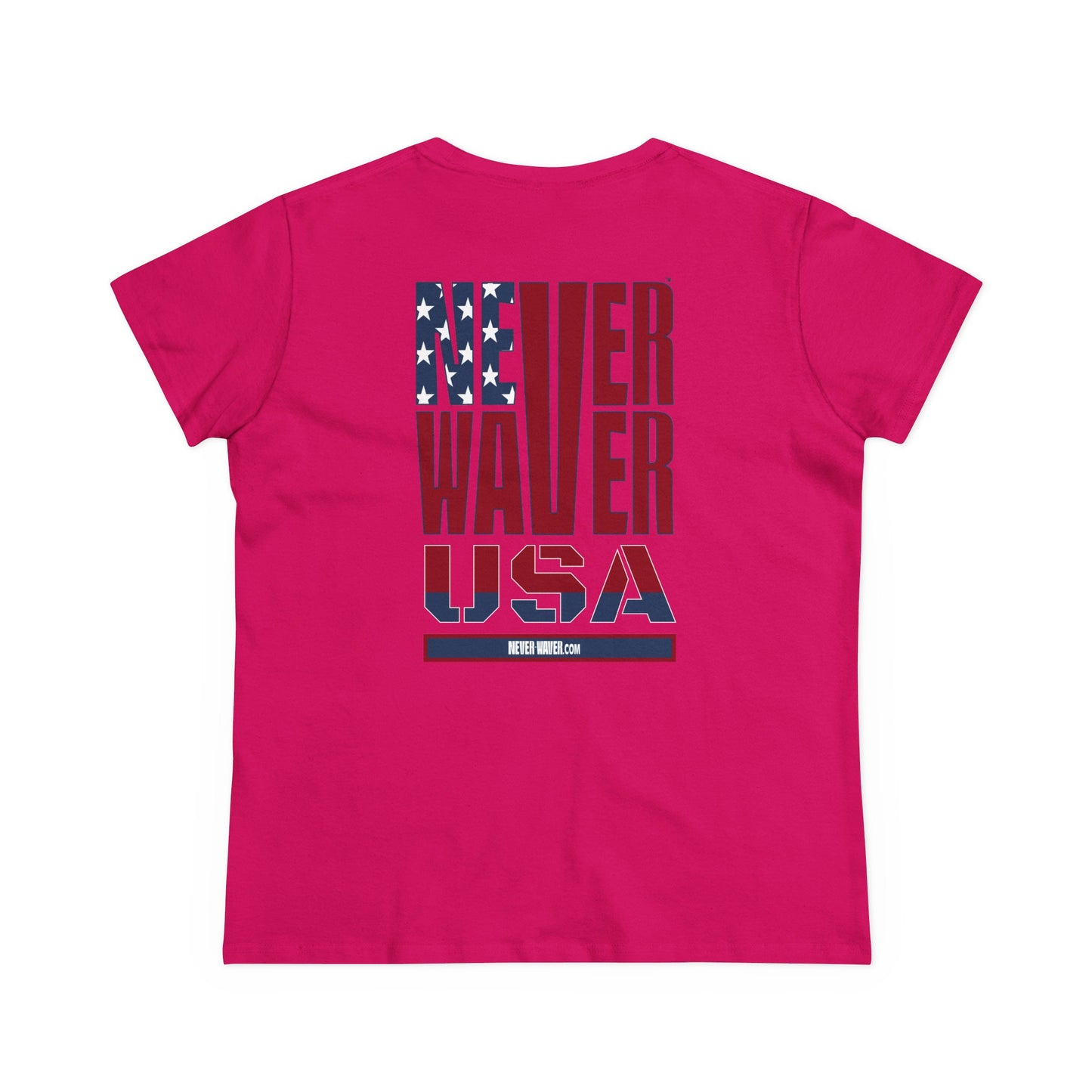 Never Waver USA Women's Midweight Cotton Tee