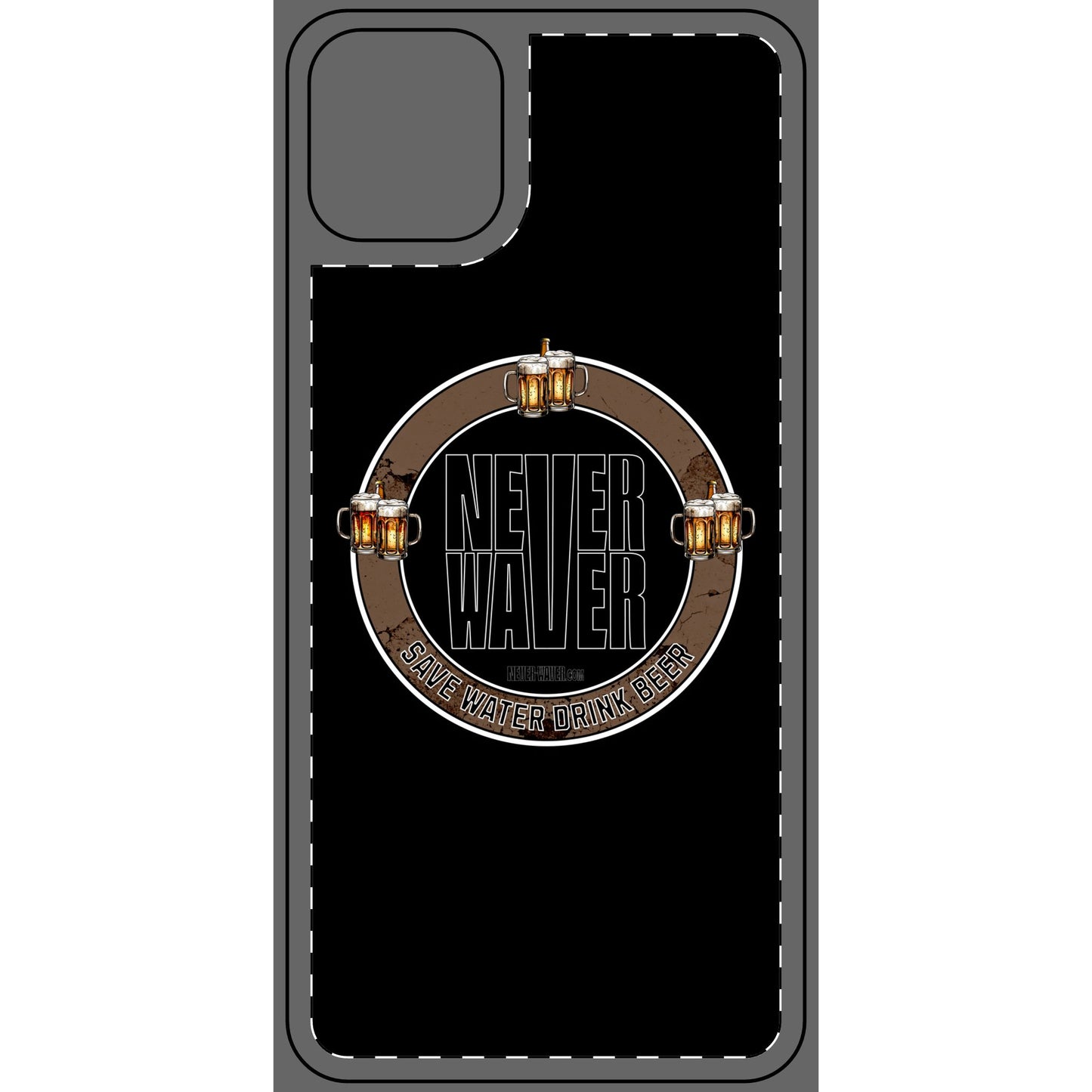 Never Waver Save Water Drink Beer Phone Skin - Beer Lover's Accessory