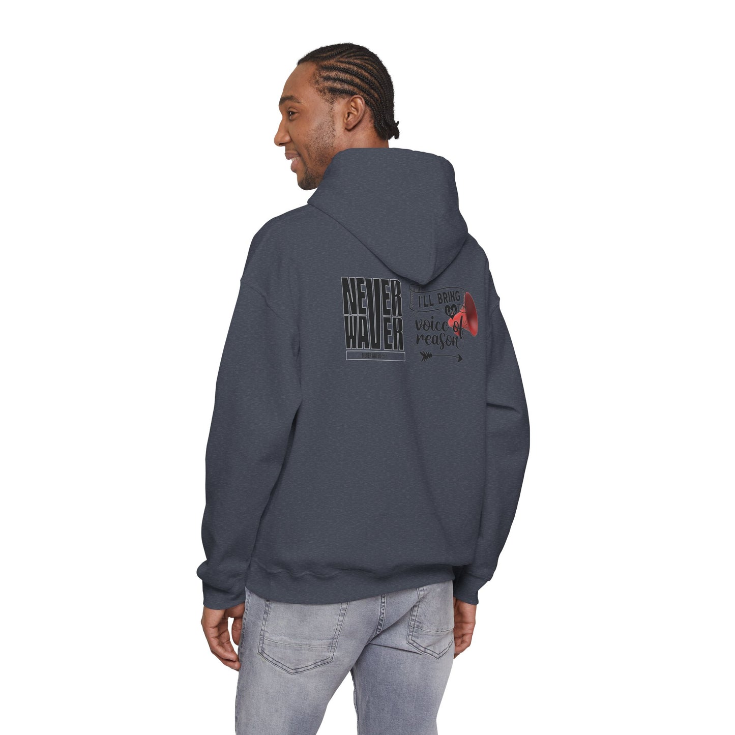 Unisex Heavy Blend™ Hooded Sweatshirt - "Never Waver I'll Bring The  Voice of Reason" Inspirational Hoodie