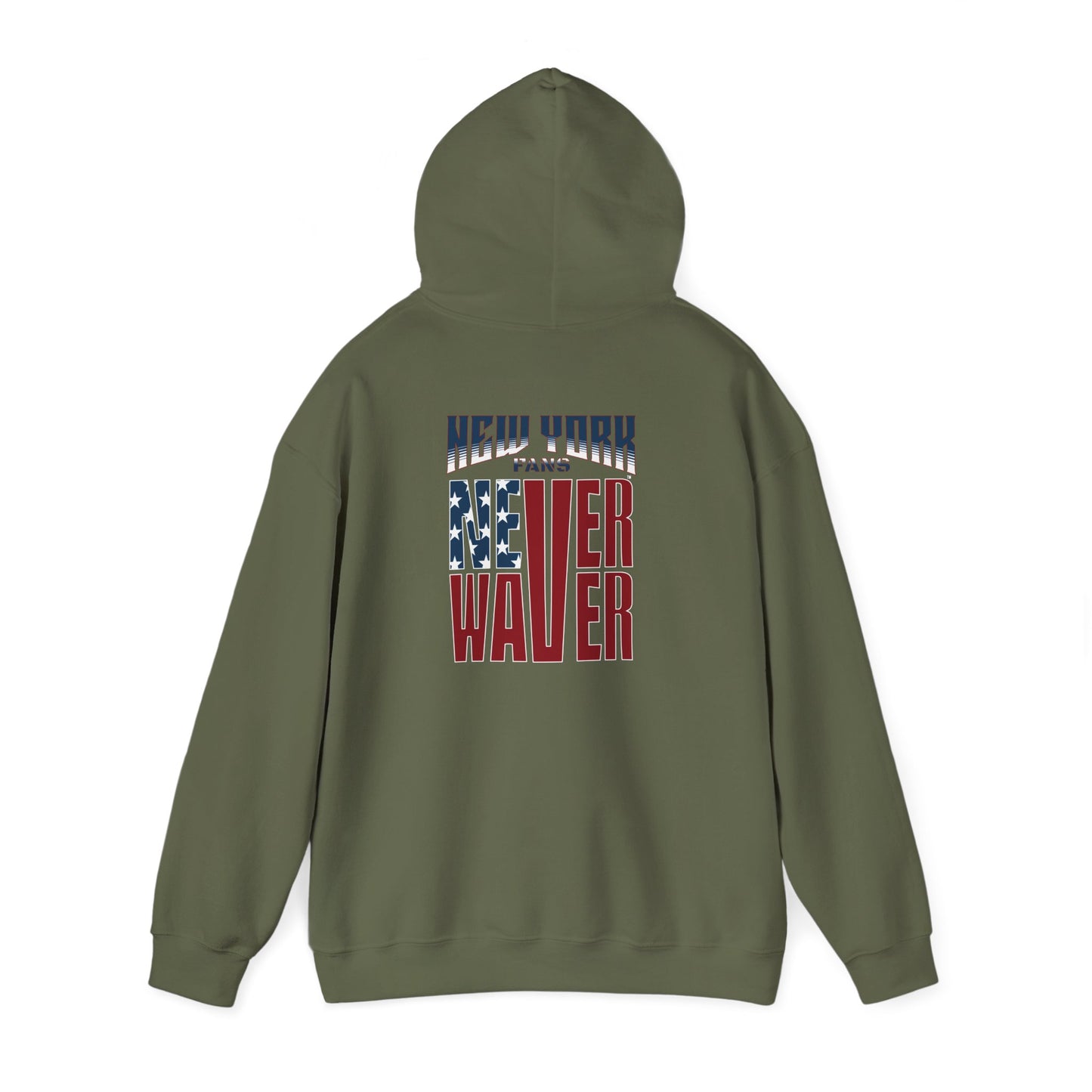 'New York Fans Never Waver' American Flag Design Unisex Heavy Blend™ Hoodie