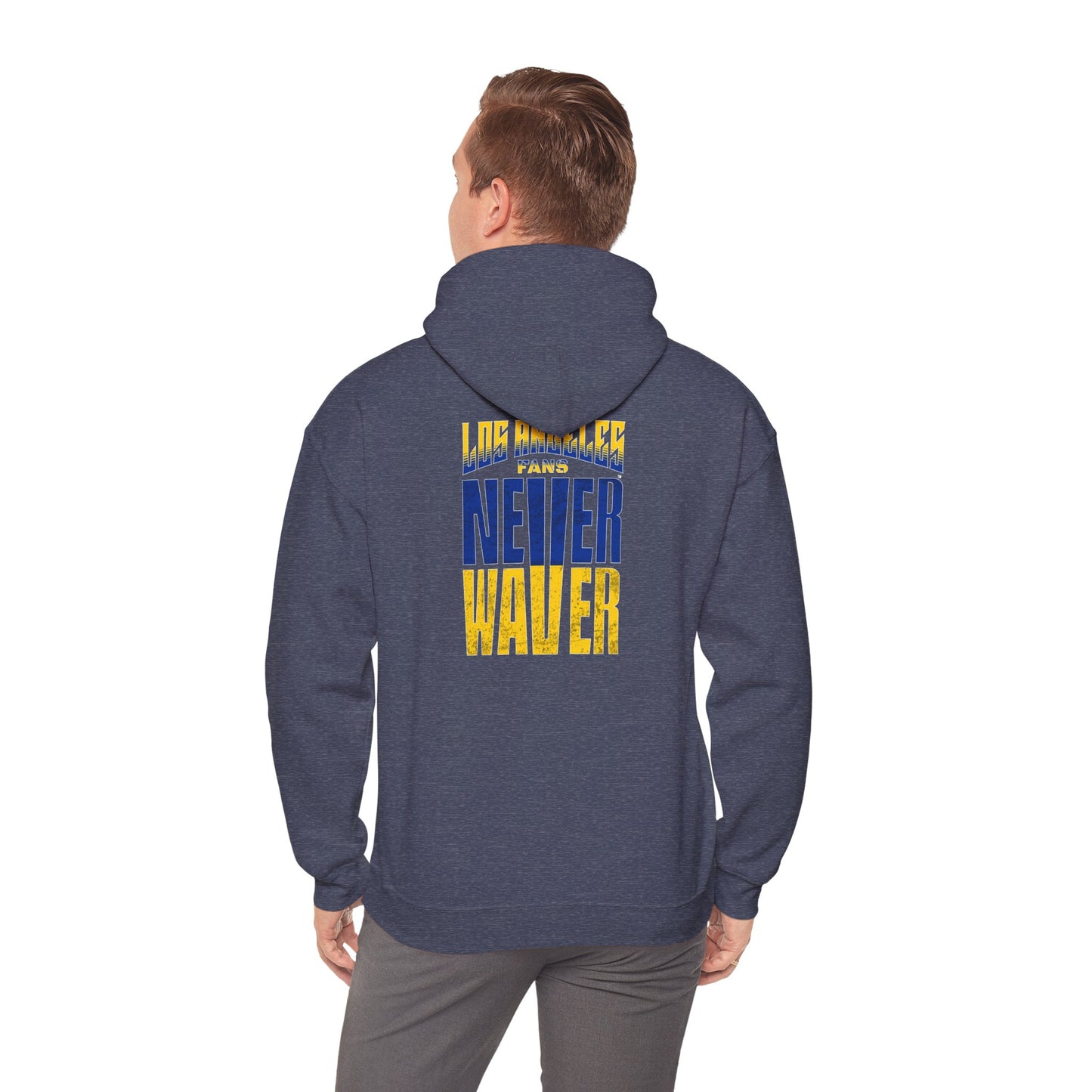 Inspired Unisex Heavy Blend™ Hooded Sweatshirt -Los Angeles Fans NEVER WAVER Graphic