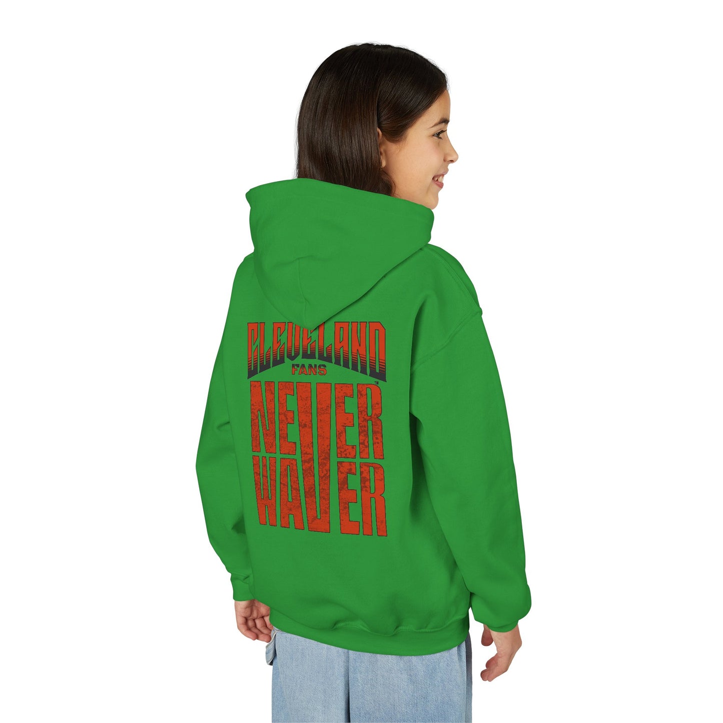Cleveland Fans Never Waver Youth Heavy Blend Hooded Sweatshirt