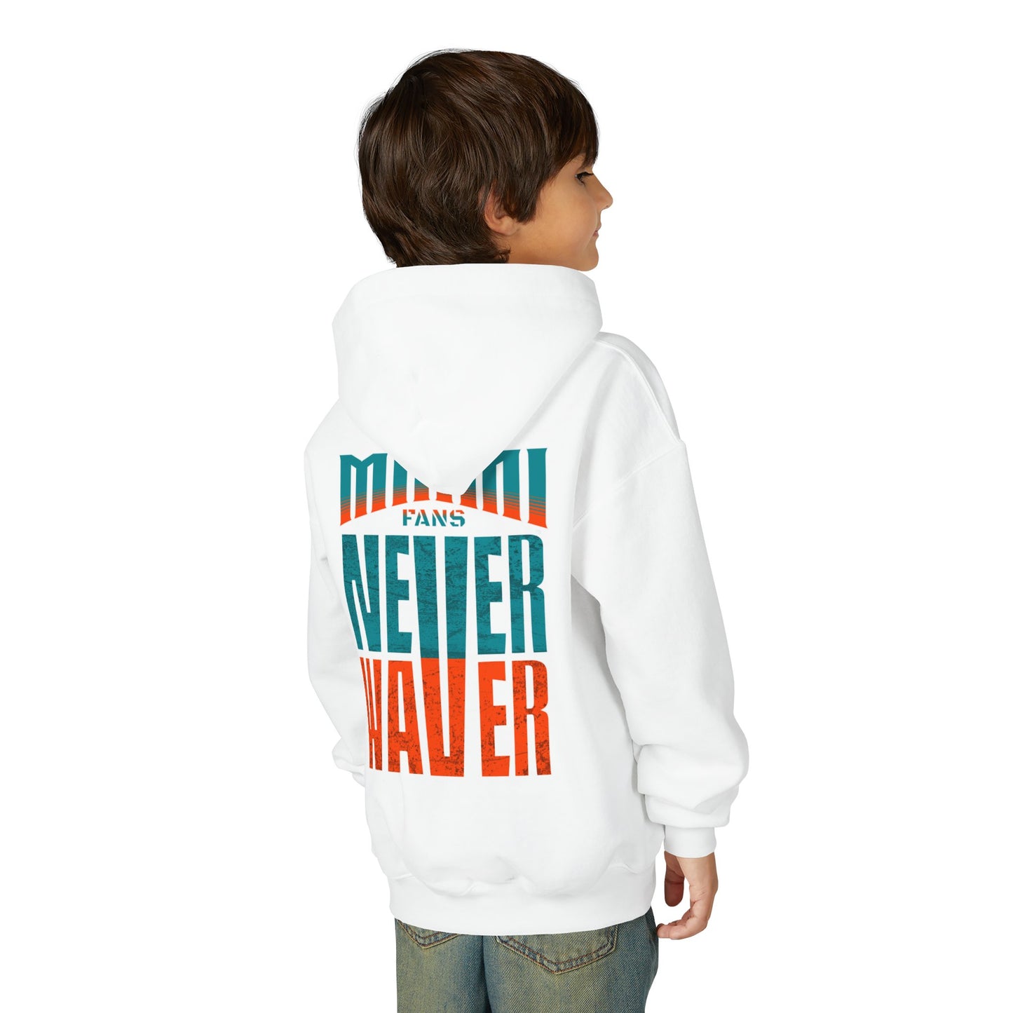 Miami Fans Never Waver Youth Heavy Blend Hooded Sweatshirt