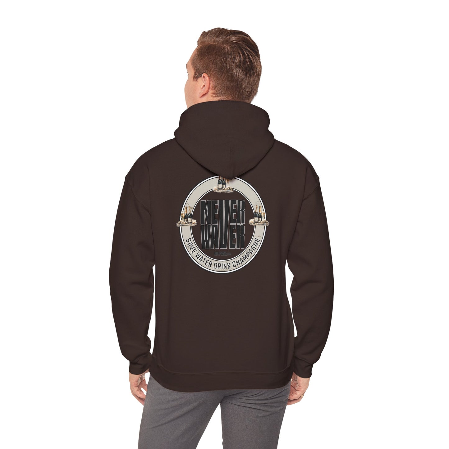 "Never Waver Save Water Drink Champagne" Eco-Friendly Unisex Hoodie