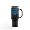 Carolina Fans Never Waver W- Leopard Football Insulated Travel Mug, 40oz