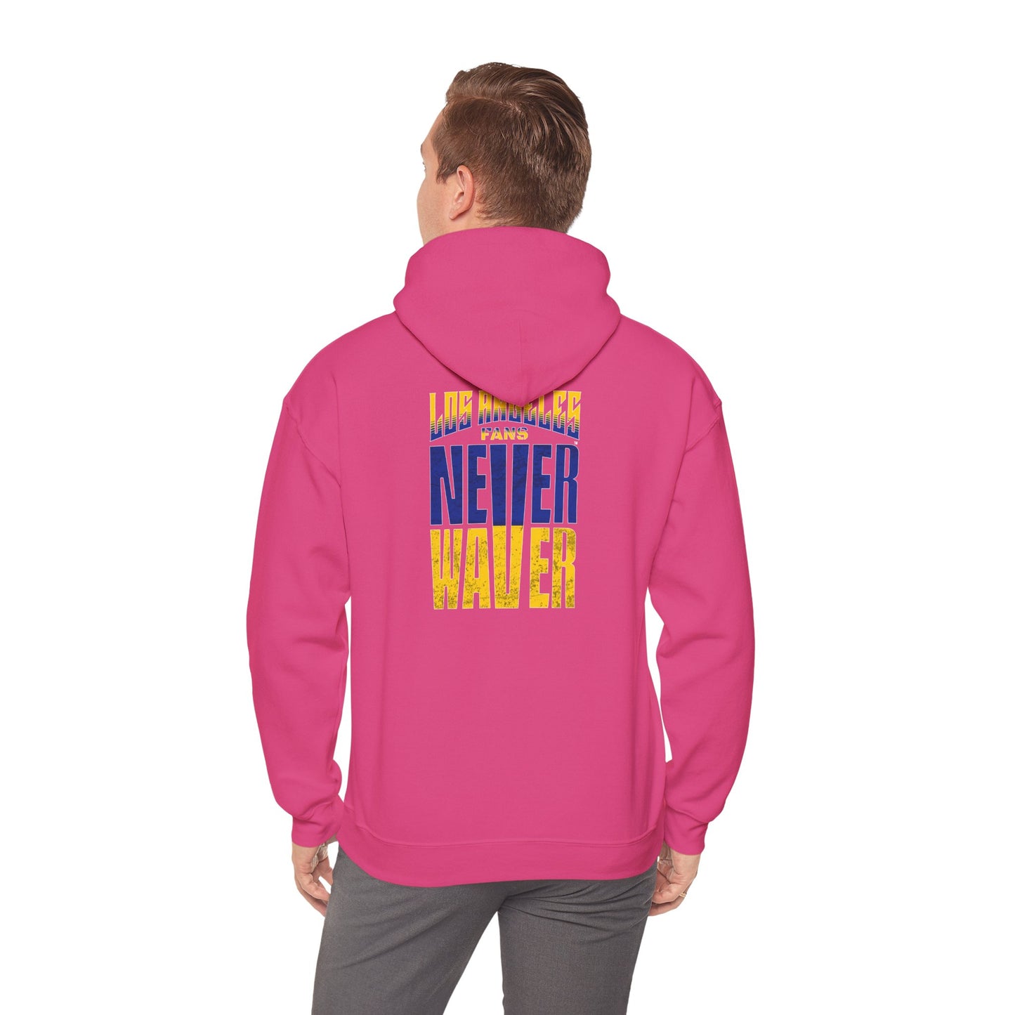 Inspired Unisex Heavy Blend™ Hooded Sweatshirt -Los Angeles Fans NEVER WAVER Graphic