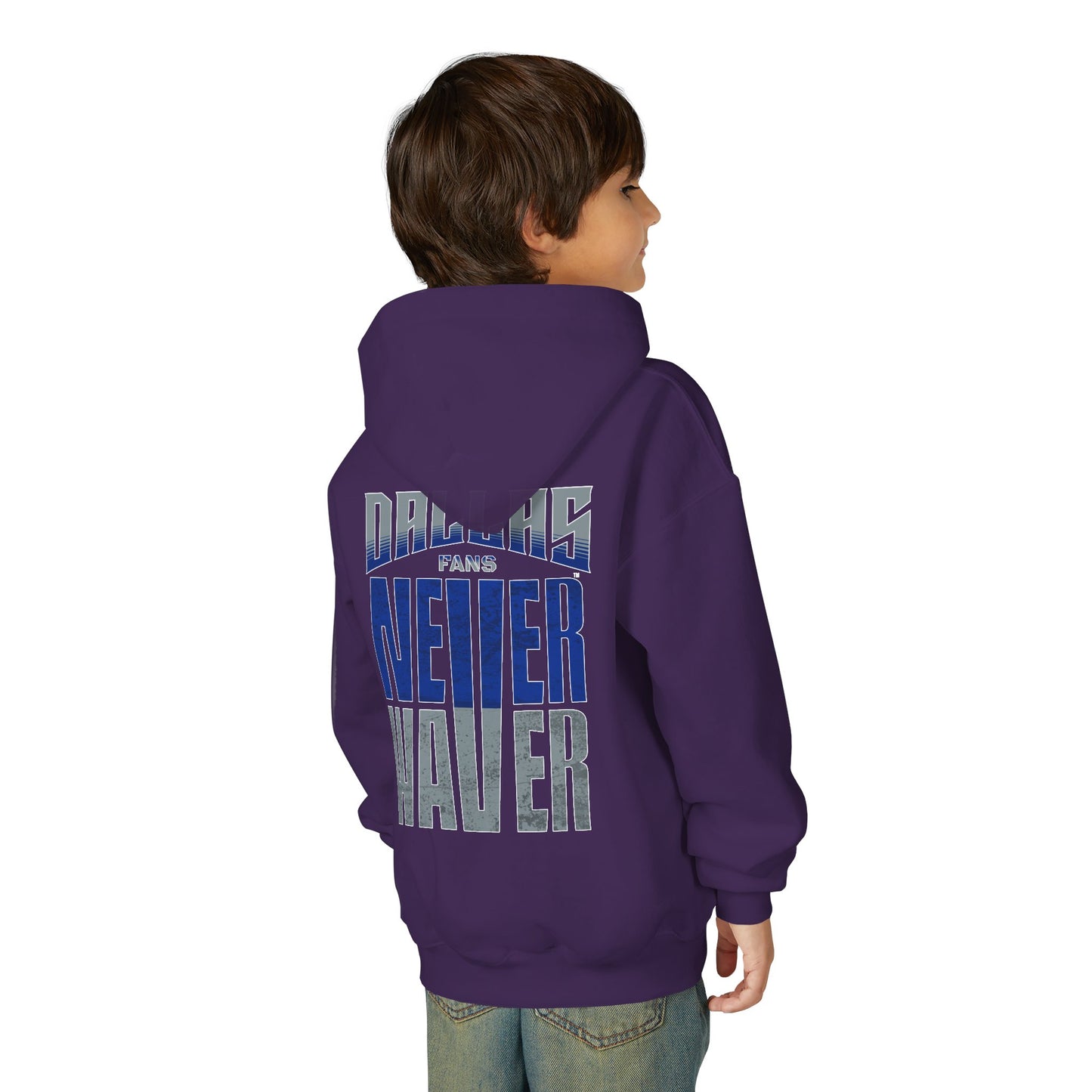 Dallas Fans Never Waver Youth Heavy Blend Hoodie Sweatshirt