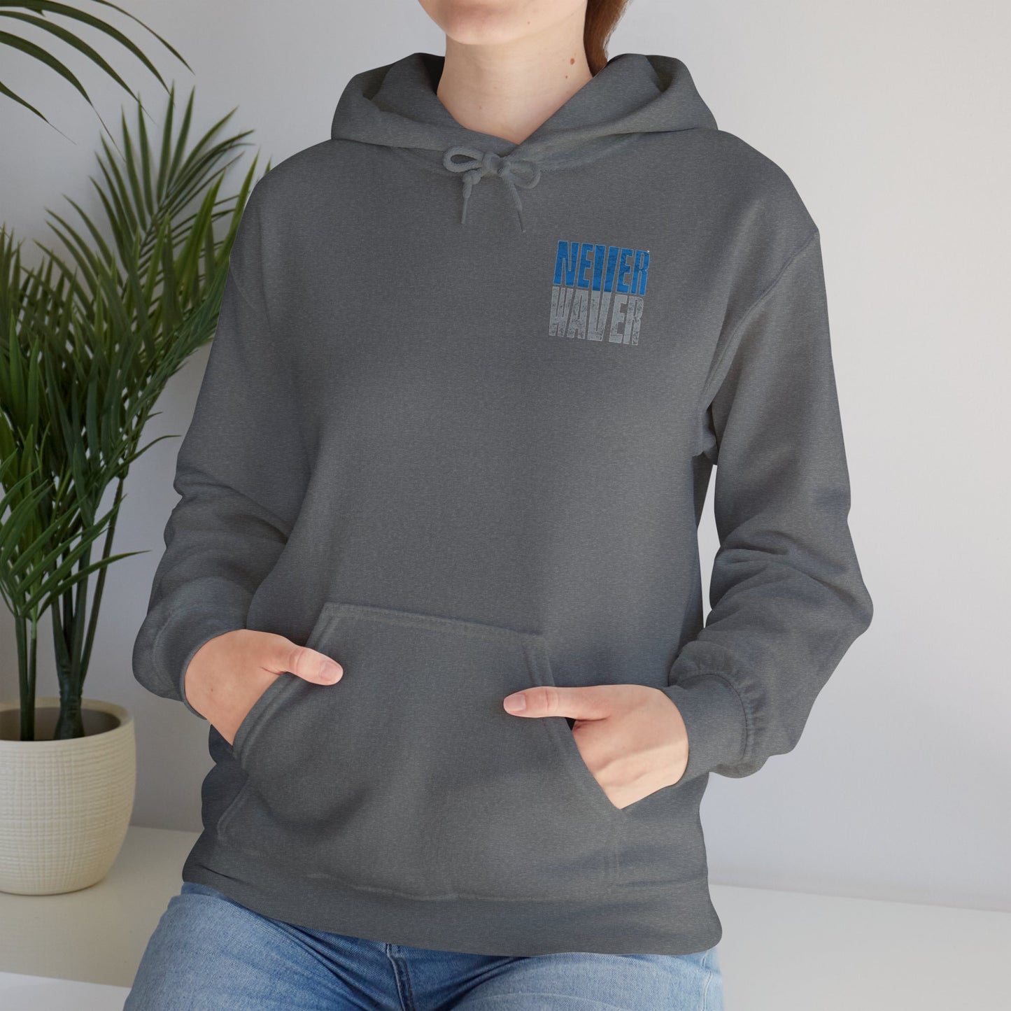'Never Waver Detroit Fans' Inspirational Hoodie for Fans Unisex Heavy Blend™ Hooded Sweatshirt