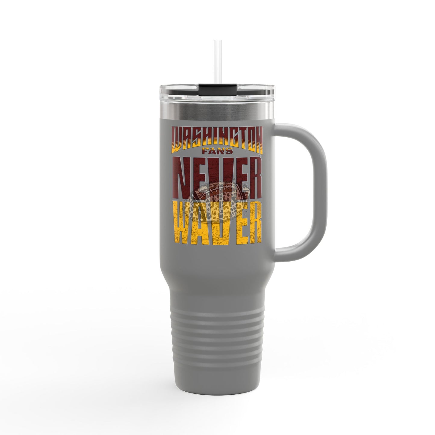 Washington Fans Never Waver W-Leopard Football Insulated Travel Mug, 40oz