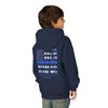 Never Waver Back The Blue  Vintage-Inspired Youth Hoodie with American Flag Design