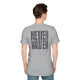 Never Waver” Jesus a bold, eye-catching design that reflects a steadfast faith and confidence in Christ. Unisex Soft style T-Shirt by Printify