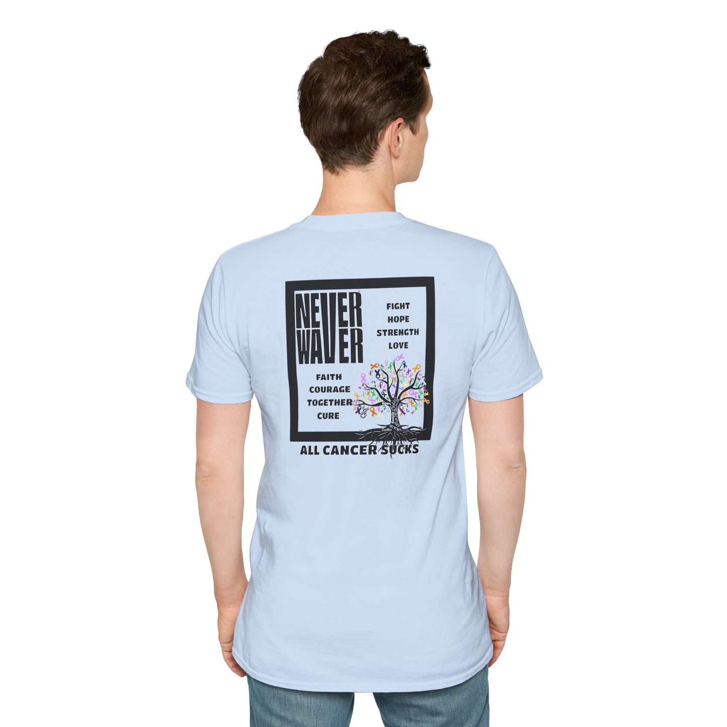 Cancer Awareness Tree Unisex T-Shirt Never Waver Tree of Cancer Ribbons ALL CANCERS SUCK!