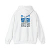"Detroit Fans NEVER WAVER w Leopard Football" Inspirational Wear Unisex Heavy Blend™ Hooded Sweatshirt