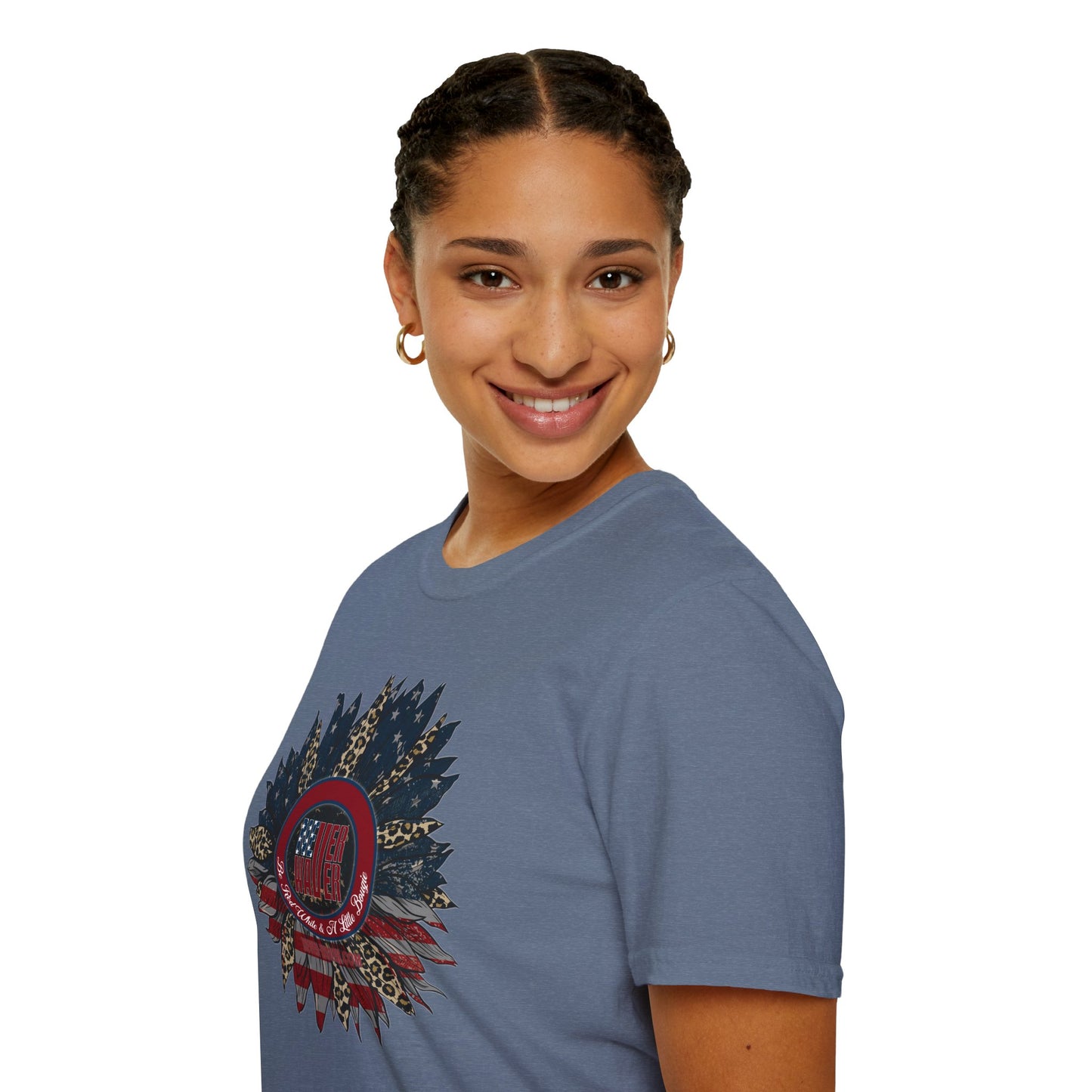 Never Waver Be Red White & a Little Bougie Unisex Softstyle T-Shirt