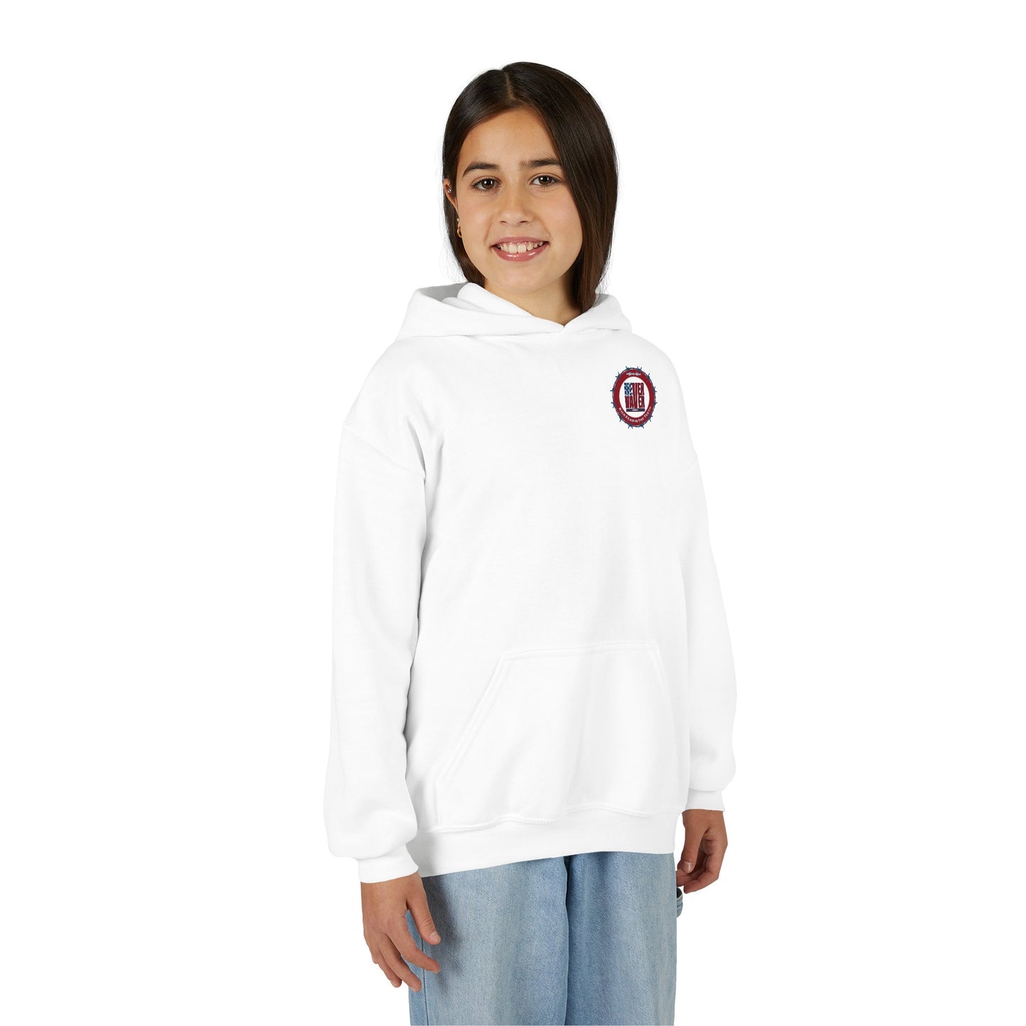 NEVER WAVER KICK FEAR IN THE TEETH Youth Heavy Blend Hooded Sweatshirt