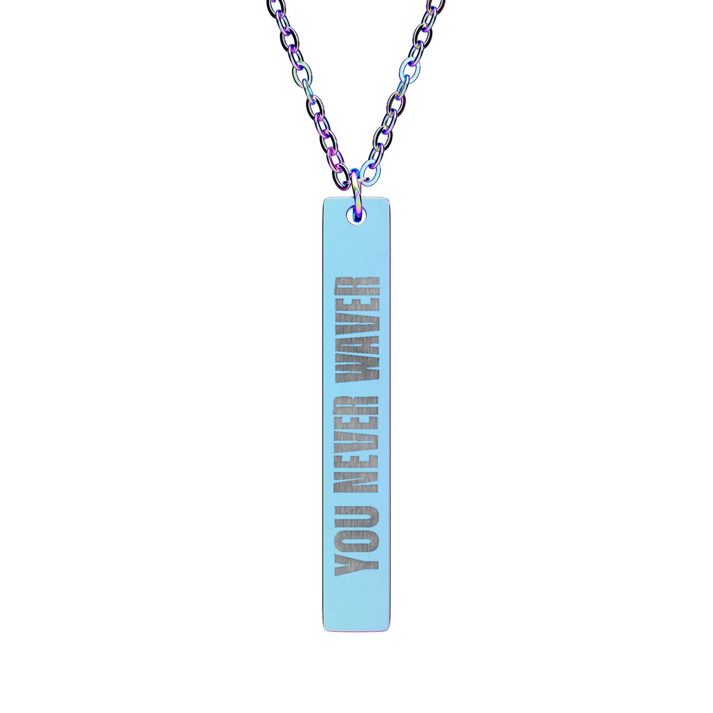 Engraved Vertical Bar Necklace YOU Never Waver