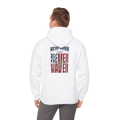 'New York Fans Never Waver W Leopard Football' American Pride Design Unisex Heavy Blend™ Hooded Sweatshirt