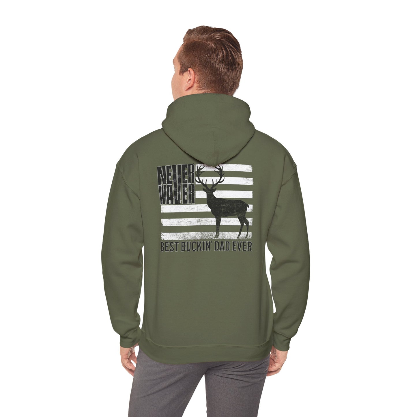 'Never Waver Best Buckin' Dad Ever ' Unisex Heavy Blend™ Hoodie