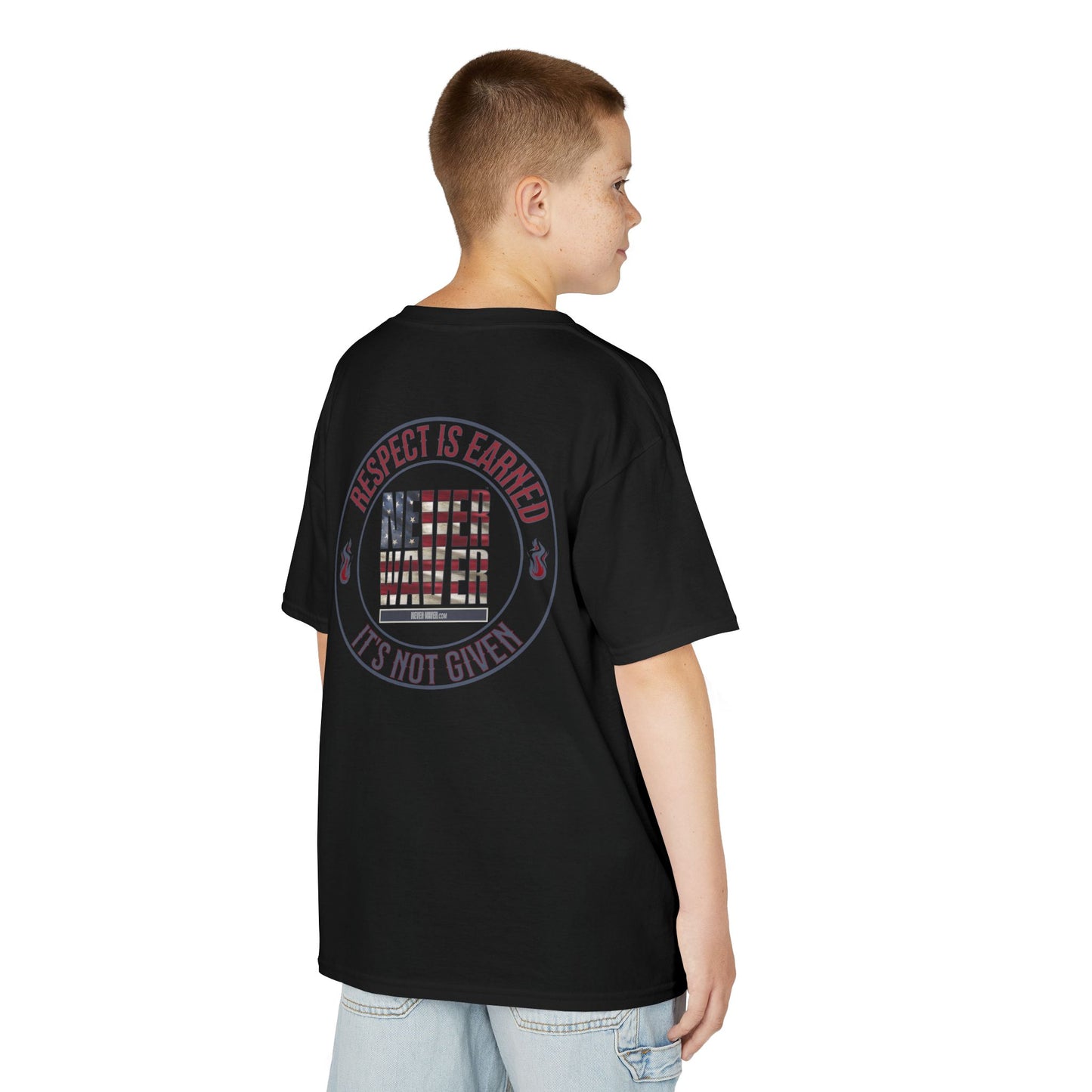 Respect is Earned Never Waver It's Not Given -  Kids Heavy Cotton™ Tee  Stylish, Comfortable Everyday Wear