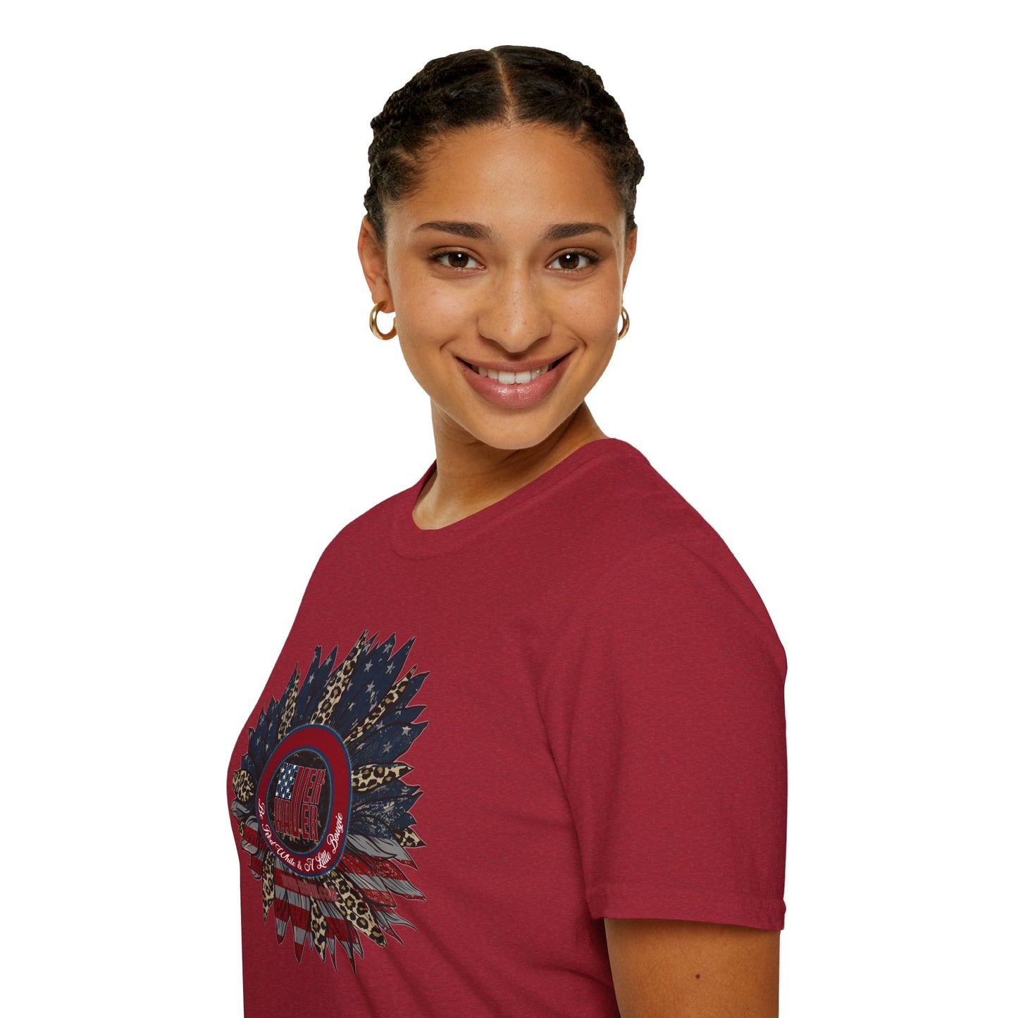 Never Waver Be Red White & a Little Bougie Unisex Softstyle T-Shirt