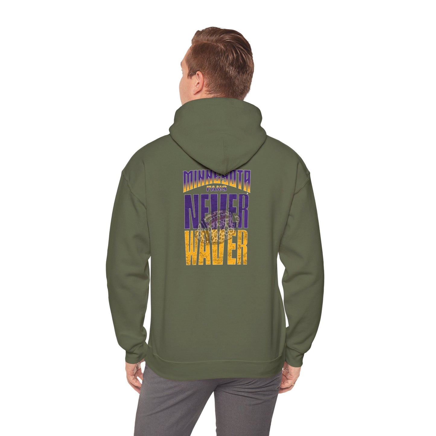 Minnesota Fans Never Waver w Leopard Football Unisex Heavy Blend™ Hoodie