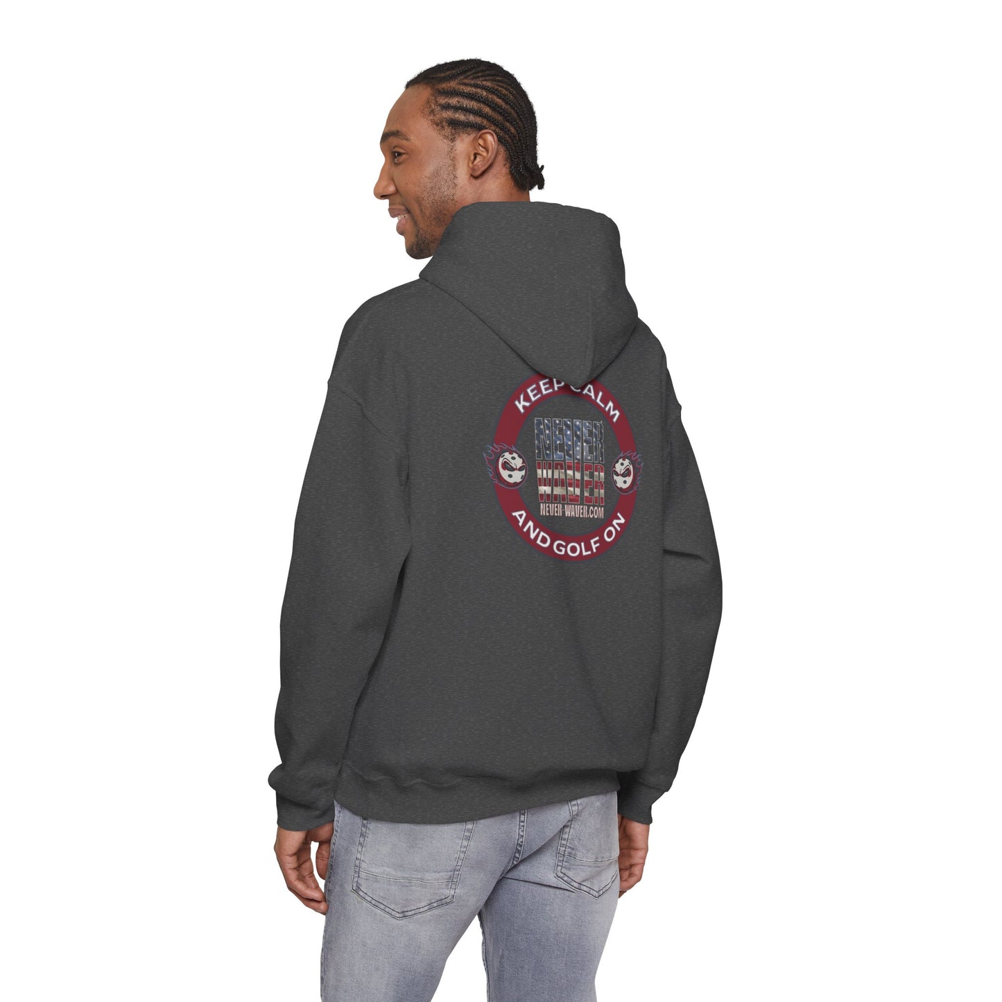 Keep Calm Never Waver and Golf On Hoodie - Unisex Heavy Blend™ Sweatshirt