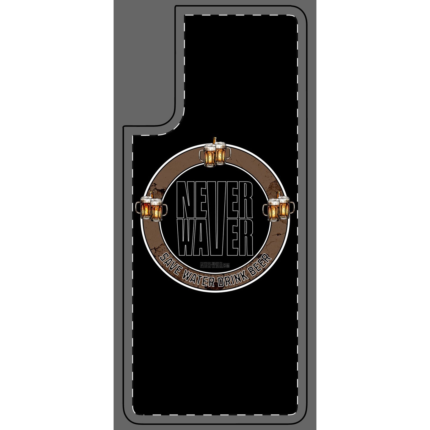 Never Waver Save Water Drink Beer Phone Skin - Beer Lover's Accessory