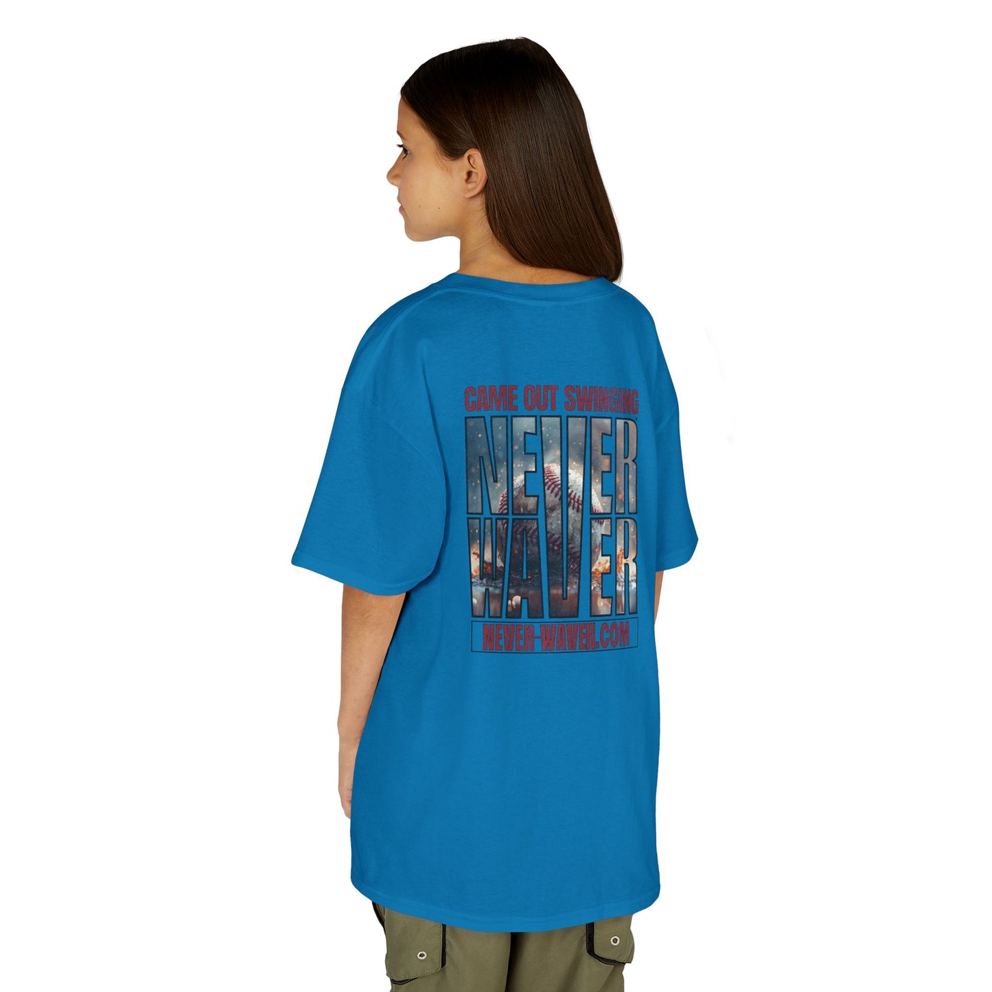 Kids T-Shirt - "Came Out Swinging" Never Waver Graphic Tee (Youth)