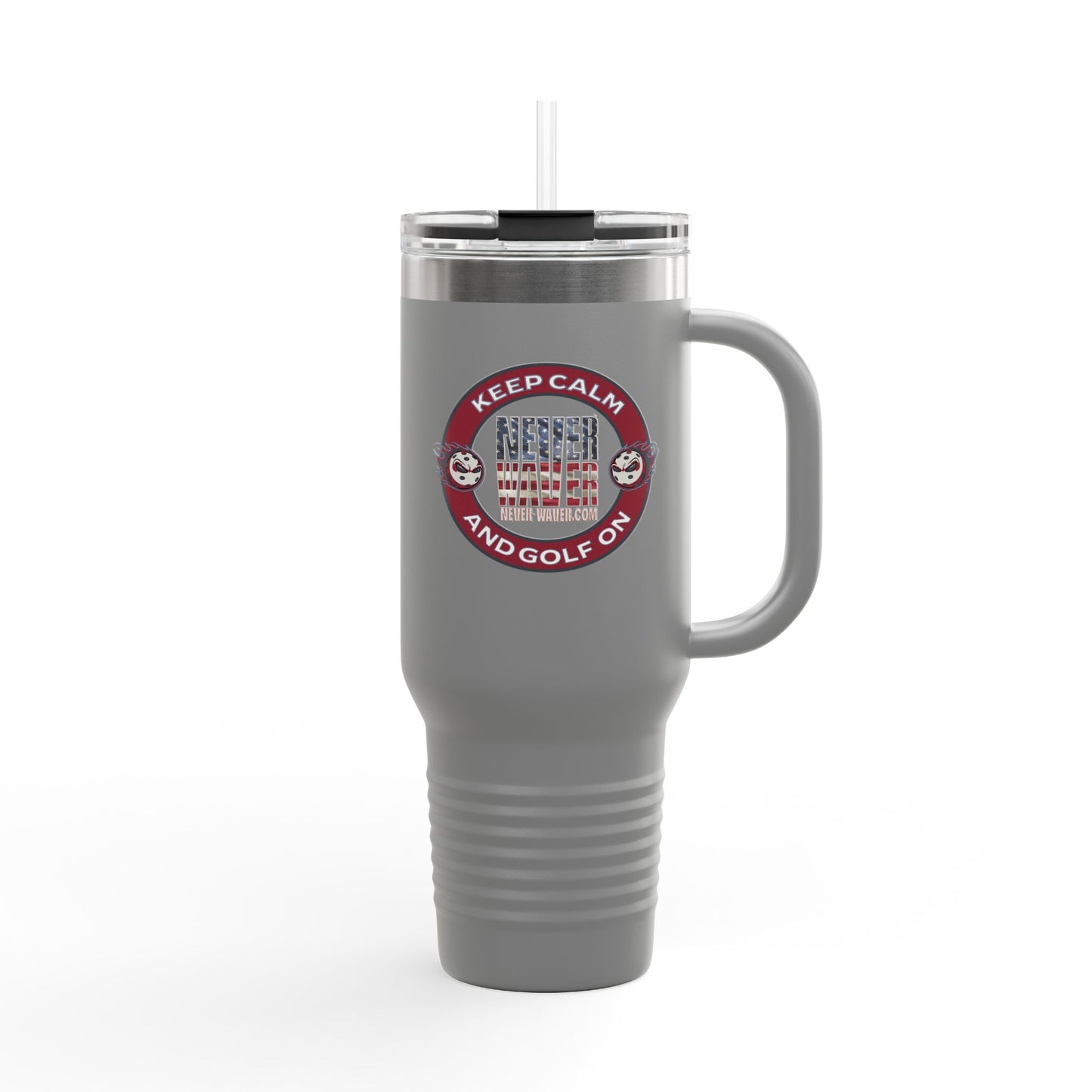 Insulated Travel Mug - "Never Waver Golf" - 40oz Sporty Drinkware