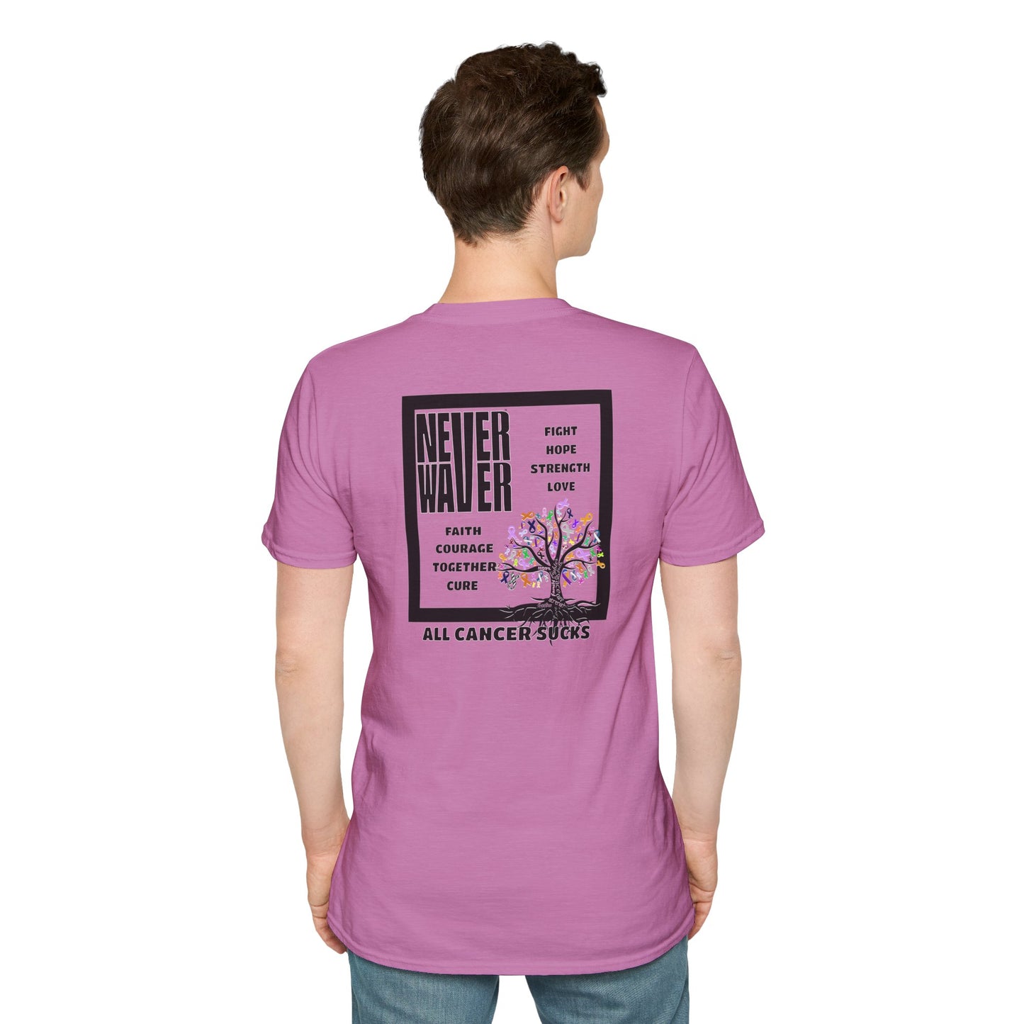 Cancer Awareness Tree Unisex T-Shirt Never Waver Tree of Cancer Ribbons ALL CANCERS SUCK!
