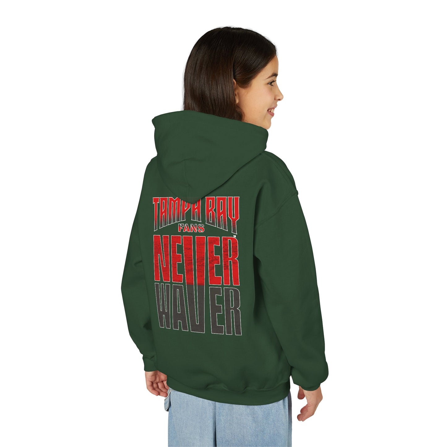 Tampa Bay Fans Never Waver Youth Heavy Blend Hoodie - Sweatshirt