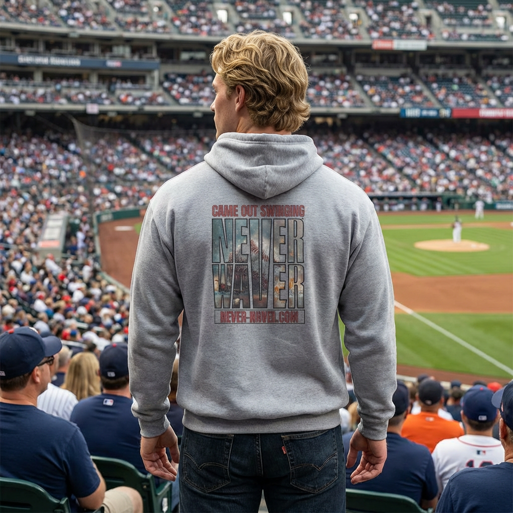 Never Waver — 'Came Out Swinging' Motivational Graphic Hoodie