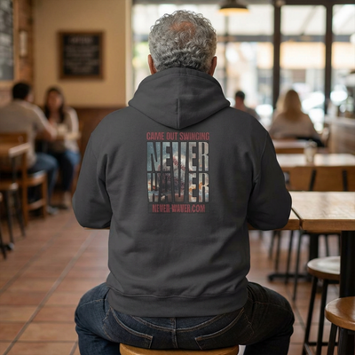 Never Waver — 'Came Out Swinging' Motivational Graphic Hoodie
