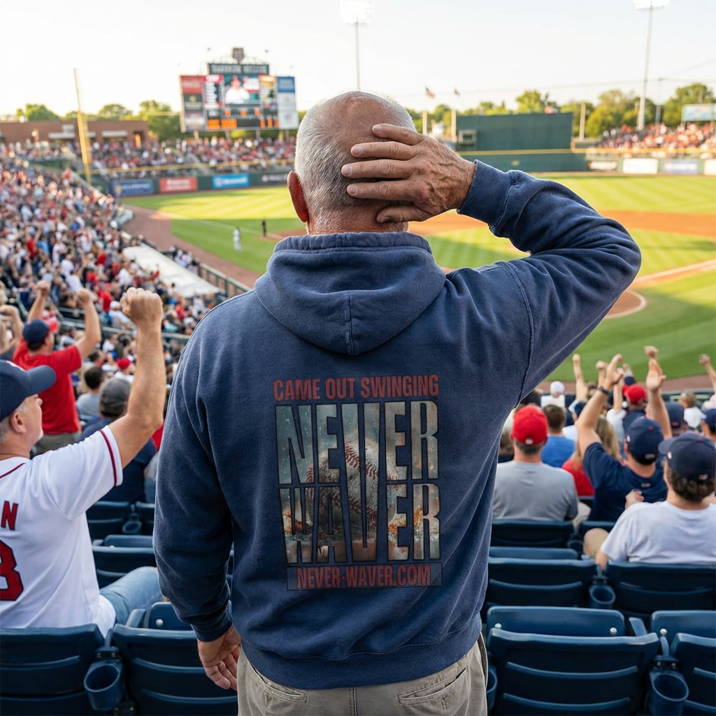 Never Waver — 'Came Out Swinging' Motivational Graphic Hoodie