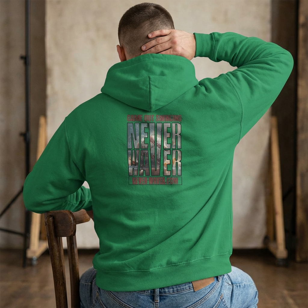 Never Waver — 'Came Out Swinging' Motivational Graphic Hoodie