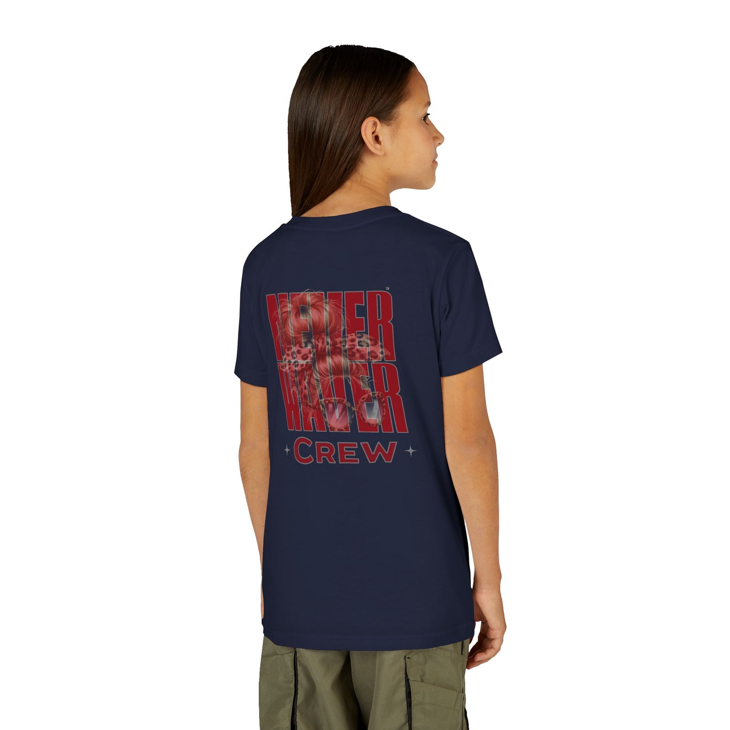 Never Waver  Crew Leopard Youth Short Sleeve Tee
