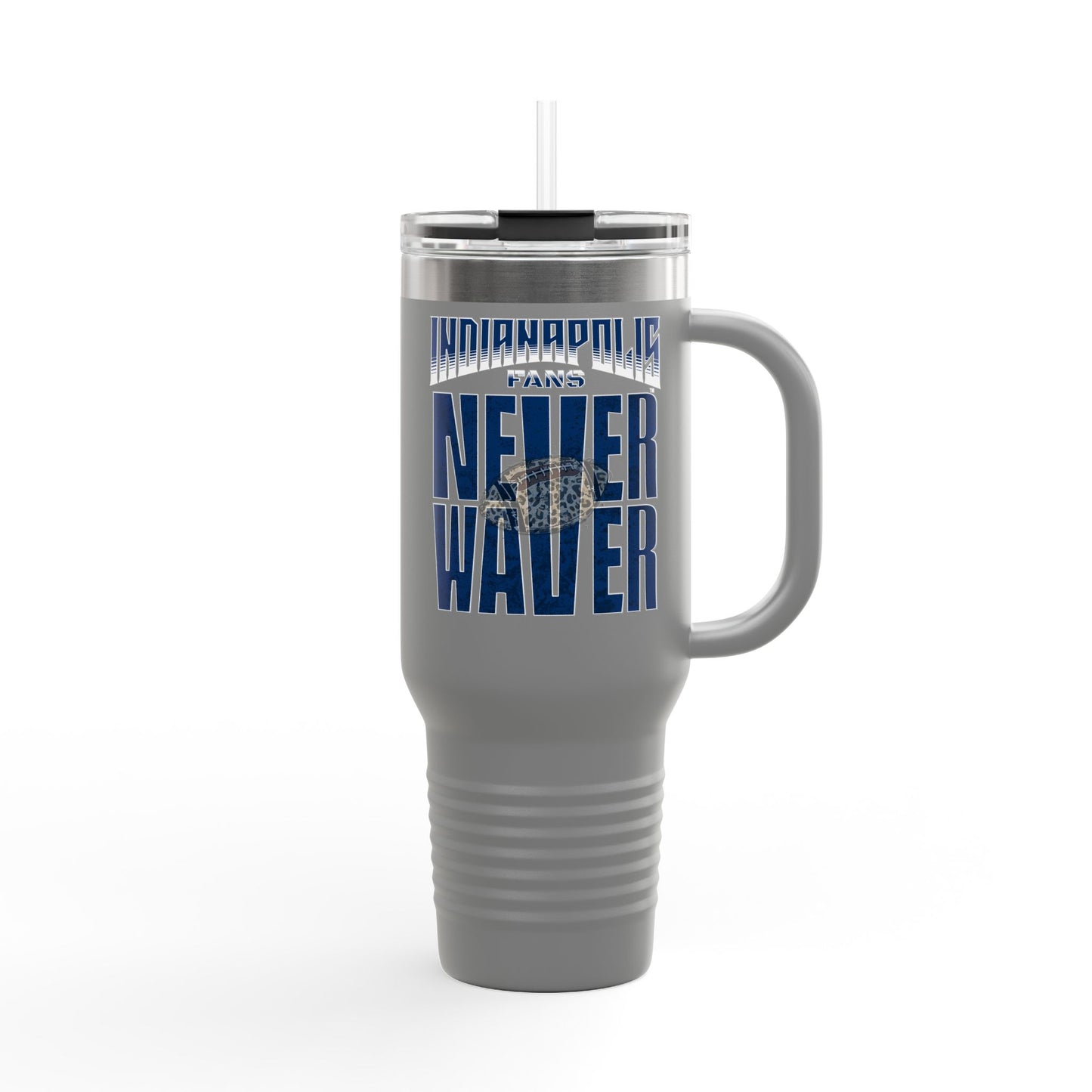 Indianapolis Fans Never Waver W-Leopard Football Insulated Travel Mug, 40oz