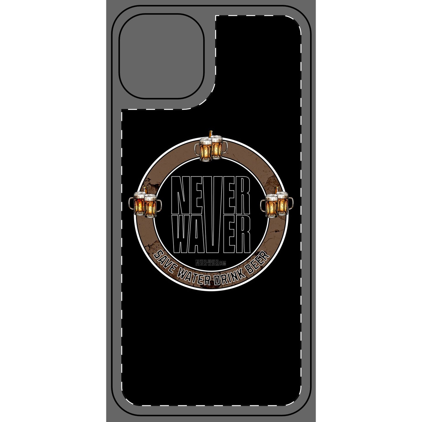 Never Waver Save Water Drink Beer Phone Skin - Beer Lover's Accessory