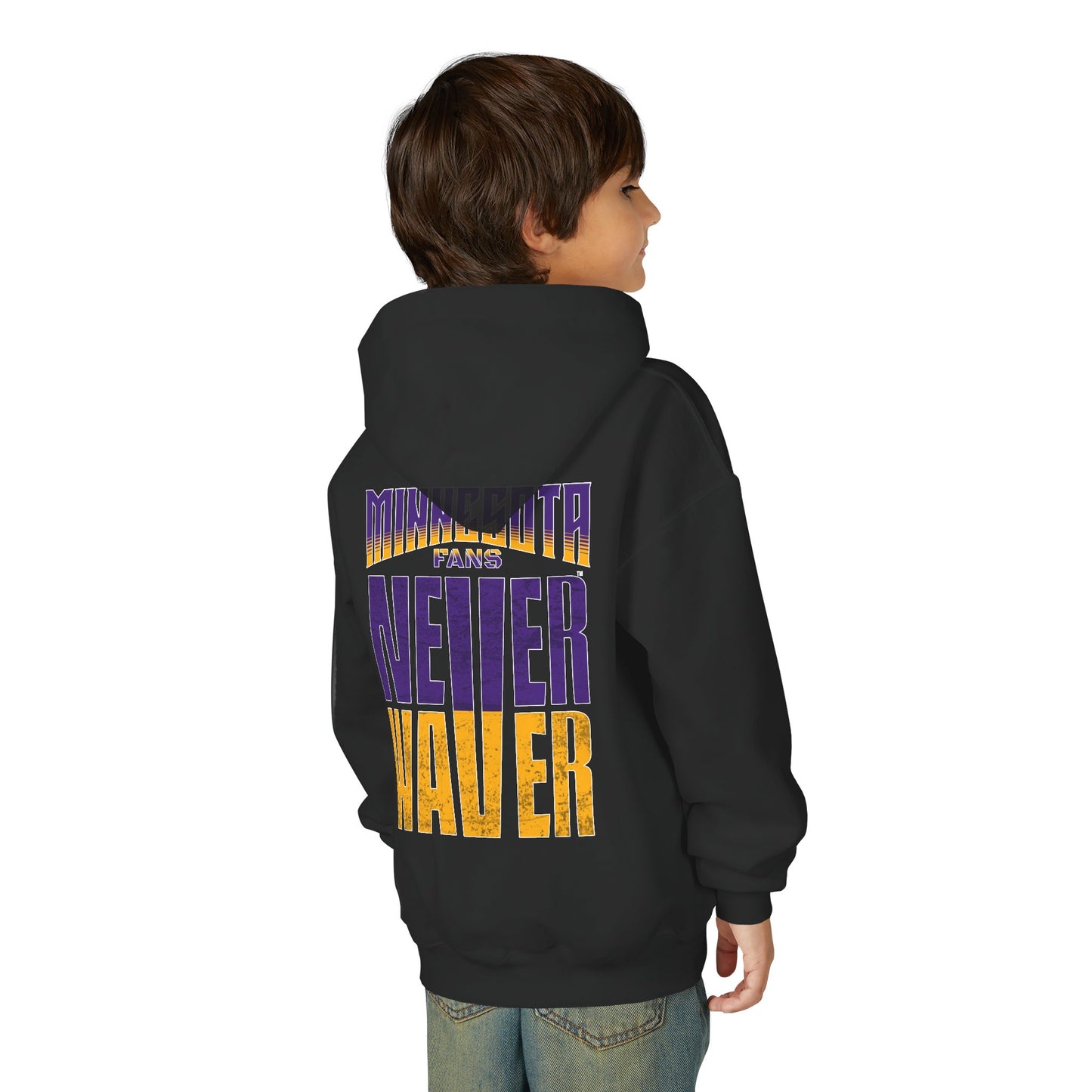 Minnesota Fans Never Waver Youth Heavy Blend Hoodie Sweatshirt